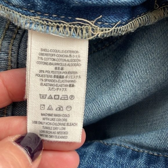 Free People Distressed Blue Denim Overalls Medium Wash Size 26 - Picture 8 of 8